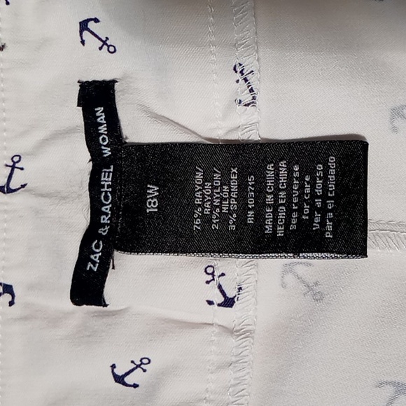 NWT Zac & Rachel Women's Golf Skort White/Navy Anchors Size 18W 2 Pocket - Picture 8 of 12